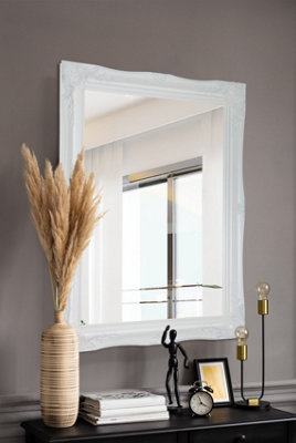 MirrorOutlet Hamilton White Shabby Chic Design Mirror 91 x 66cm