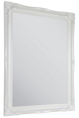 MirrorOutlet Hamilton White Shabby Chic Design Wall Mirror 107 x 76 CM