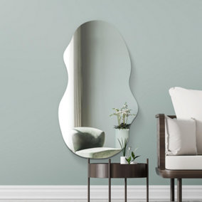 MirrorOutlet  Lacuna - Frameless Pond Wall Mirror 47" X 21" (120CM X 54CM)