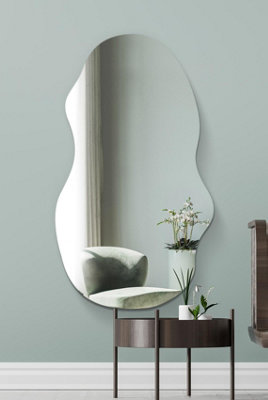 MirrorOutlet  Lacuna - Frameless Pond Wall Mirror 47" X 21" (120CM X 54CM)