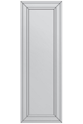 MirrorOutlet Langley All Glass Bevel Free Standing Cheval Dress Mirror 5ft7 x 1ft11, 170cm x 58cm