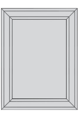 MirrorOutlet Langley All Glass Modern Bevelled Wall Mirror 144 x 115.5 CM
