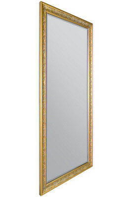 MirrorOutlet Langton Gold Shabby Chic Classical design full length leaner Mirror 160 x 73 CM