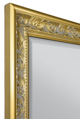 MirrorOutlet Langton Gold Shabby Chic Classical design full length leaner Mirror 160 x 73 CM