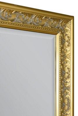 MirrorOutlet Langton Gold Shabby Chic Classical design full length leaner Mirror 160 x 73 CM