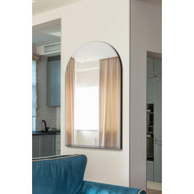 MirrorOutlet Large Arched Modern Venetian Glass Frame Wall Mirror 2Ft7 X 3Ft11,  80cm X 120cm