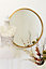 MirrorOutlet Large Gold Circular Bevelled Wall Mirror 80cm x 80cm