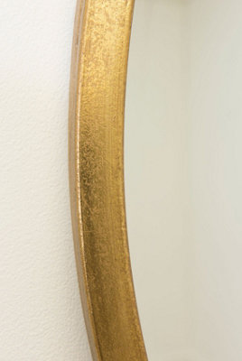 MirrorOutlet Large Gold Circular Bevelled Wall Mirror 80cm x 80cm