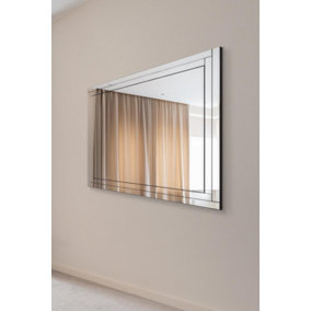 MirrorOutlet Luxford All Glass Bevelled Large Dress Mirror 144 x 115.5CM, 4ft8 x 3ft9