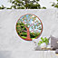 MirrorOutlet Metal Circular Decorative Colour Tree Garden Mirror Outdoors 60cm X 60cm