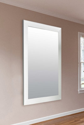MirrorOutlet Modern Bright White Wall Mirror 167cm x 106cm