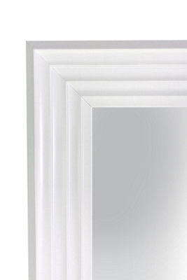 MirrorOutlet Modern Bright White Wall Mirror 167cm x 106cm