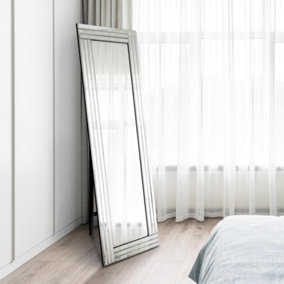 MirrorOutlet - Modern Cheval Triple-Bevel Free Standing Mirror 170 x 58cm (5ft7 x 1ft11)