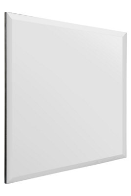 MirrorOutlet Moderni - All Glass Modern Bevelled Square Frameless Wall Mirror 24" X 24" (60x60CM)
