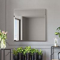 MirrorOutlet Moderni - All Glass Modern Bevelled Square Wall Mirror 31" X 31" (80x80CM)