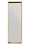 MirrorOutlet Naturalis - Solid Oak Rounded Corner Leaner / Wall Mirror 47" X 15.7" (120CM X 40CM) Scandinavian