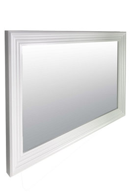 MirrorOutlet New Modern Bright White Wall Mirror 3ft6 x 2ft6 (1060 x 756mm)