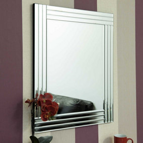 MirrorOutlet Oakley All Glass Triple Edge Bevelled Mirror 68 x 58 CM
