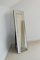 MirrorOutlet ouble Bevel Large Modern Venetian Cheval Free Standing Mirror 5Ft X 1Ft3 (150 X 40cm)