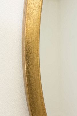 MirrorOutlet Rowan Gold Elegant Modern Bevelled Round Mirror 100 x 100cm
