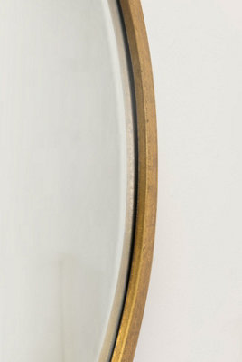 MirrorOutlet Rowan Gold Elegant Modern Bevelled Round Mirror 100 x 100cm