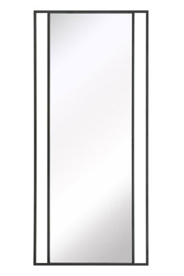 MirrorOutlet Slim Fenestra - Black Modern Full Length Wall and Leaner Mirror 79" X 35" (200 x 90CM)