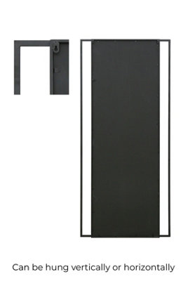 MirrorOutlet Slim Fenestra - Black Modern Full Length Wall and Leaner Mirror 79" X 35" (200 x 90CM)