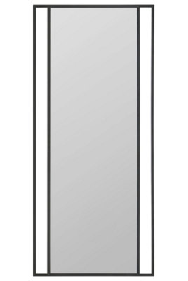 MirrorOutlet Slim Fenestra - Full Length Black Modern Wall and Leaner Mirror 71" X 31" (180 x 80CM)