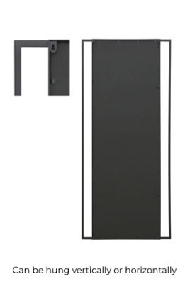 MirrorOutlet Slim Fenestra - Full Length Black Modern Wall and Leaner Mirror 71" X 31" (180 x 80CM)