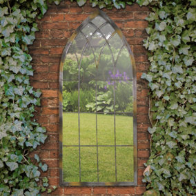 MirrorOutlet Somerley Rustic Arch Garden Mirror 115 x 50 CM
