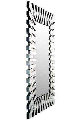 MirrorOutlet Starburst All Glass Venetian Frameless Large Wall Mirror 120 x 80 CM