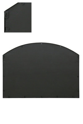 MirrorOutlet The Arcus Black Arched Wall Garden Mirror 90CM X 65CM
