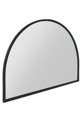 MirrorOutlet - The Arcus - Black Metal Framed Arched Garden Wall Mirror 49" x 35" (125 x 90cm)