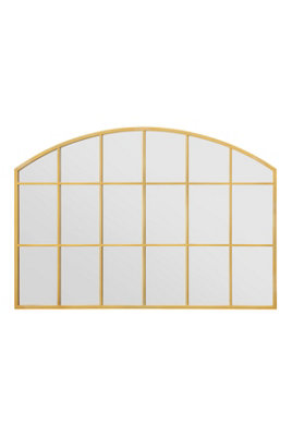 MirrorOutlet The Arcus Gold Arched Wall Garden Mirror 110CM X 75CM