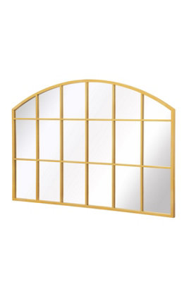 MirrorOutlet The Arcus Gold Arched Wall Garden Mirror 110CM X 75CM