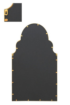 MirrorOutlet - The Arcus - Gold Metal Framed Arched Garden Wall Mirror 41"x 24" (104 x 61 cm)