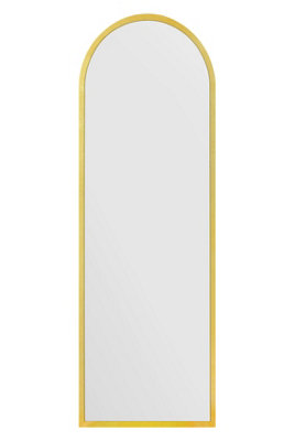 MirrorOutlet - The Arcus - Gold Metal Framed Arched Garden Wall Mirror 63" x 21" (160 x 53 cm)