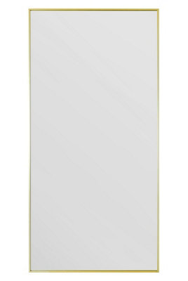 MirrorOutlet The Artus Gold Aluminium Edged Wall Mirror 200CM X 100CM