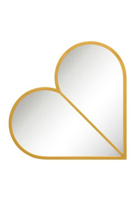 MirrorOutlet The Corde Gold Metal Framed Heart Shaped Mirror 80CM X 80CM