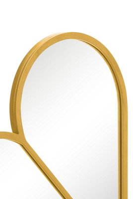 MirrorOutlet The Corde Gold Metal Framed Heart Shaped Mirror 80CM X 80CM