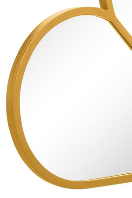 MirrorOutlet The Corde Gold Metal Framed Heart Shaped Mirror 80CM X 80CM