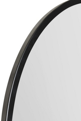 MirrorOutlet The Fenestra Black Edged Circular Modern Wall Mirror 31" 80CM Diameter