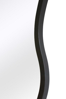 MirrorOutlet The Fluctus Black Metal Rectangular Wavy Framed Wall Mirror 170CM X 80CM