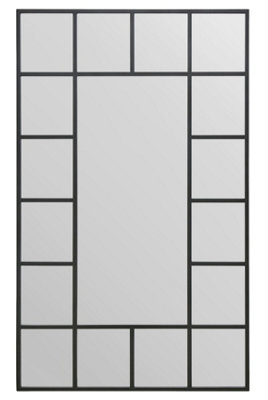 MirrorOutlet The Genestra Black Modern Wall Leaner Garden Mirror 180 x 110cm