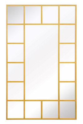 MirrorOutlet The Genestra Gold Modern Wall Leaner Garden Mirror 180 x 110cm
