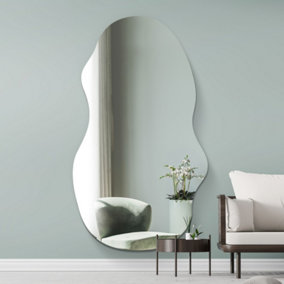 MirrorOutlet The Lacuna Frameless Pond Wall Mirror 71" X 32" (180CM X 80CM)