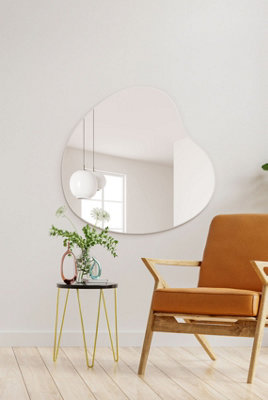 MirrorOutlet The Lapillus Frameless Pebble Wall Mirror 47" X 39" 120CM X 100CM