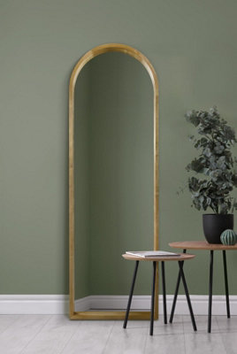 MirrorOutlet The Naturalis Solid Oak Framed Arched Leaner