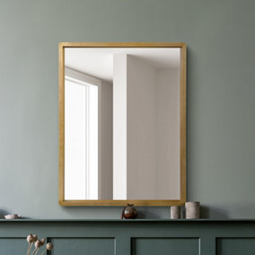 MirrorOutlet The Naturalis Solid Oak Framed Overmantle Wall Mirror 102CM X 80CM