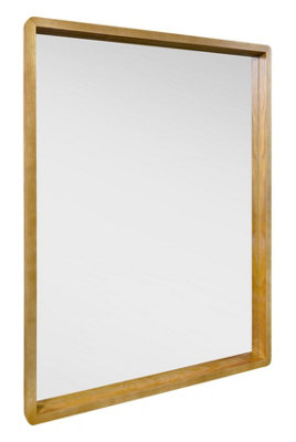 MirrorOutlet The Naturalis Solid Oak Framed Overmantle Wall Mirror 102CM X 80CM